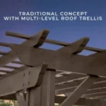 16×12 ashford traditional steel pergola with sail shade soft canopy