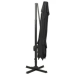 Square Cantilever Umbrella 300×300 cm – Adjustable Tilt, Black Aluminum Pole - Image 4