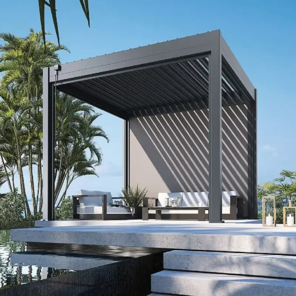 Perogla Rockford Basic Aluminium Pergola with Adjustable Louvers – 3m Manual