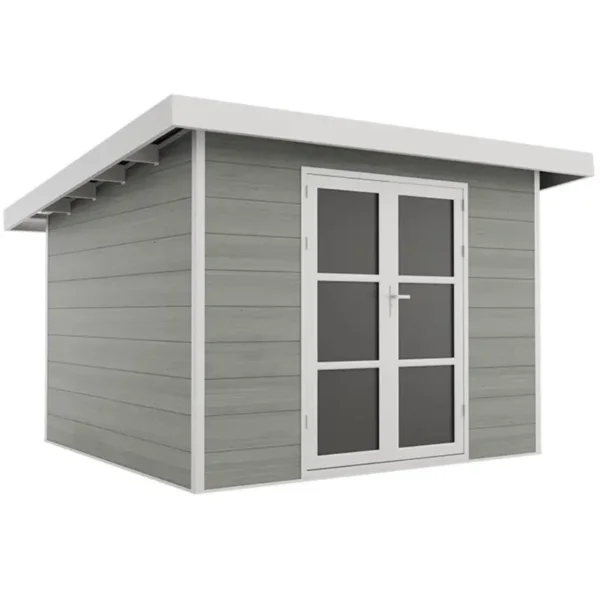 SINTRA Composite Garden Shed 9 m² – Light Grey | Modern & Durable